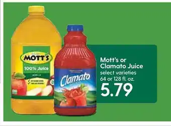 Hy-Vee Mott's Or Clamato Juice offer