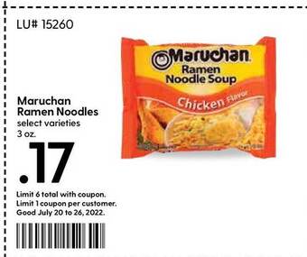 Hy-Vee Maruchan Ramen Noodles offer