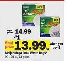 Meijer Meijer Mega Pack Waste Bags offer