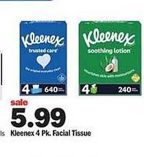 Meijer Kleenex 4 Pk. Facial Tissue offer