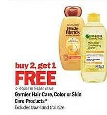 Meijer Garnier Hair Care, Color Or Skin Care Products offer