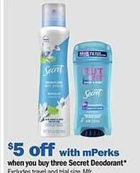 Meijer Secret Deodorant offer