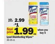 Meijer Lysol Disinfecting Wipes offer