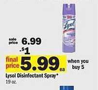 Meijer Lysol Disinfectant Spray offer
