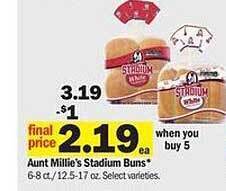 Meijer Aunt Millie's Stadium Buns offer