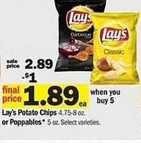 Meijer Lay's Potato Chips Or Poppables offer