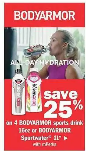 Meijer 4 Bodyarmor Sports Drink 16oz Or Bodyarmor Sportwater 1l offer