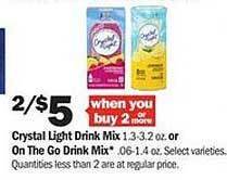 Meijer Crystal Light Drink Mix Or On The Go Drink Mix offer
