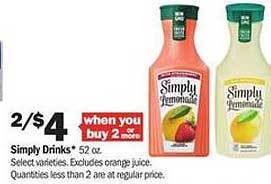 Meijer Simply Drinks offer