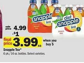 Meijer Snapple Tea offer