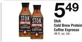Safeway Stok Cold Brew Protein Coffee Espresso offer