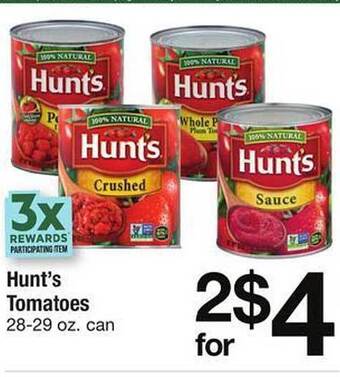 Safeway Hunt's Tomatoes offer
