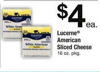 Safeway Lucerne American Sliced Cheese offer
