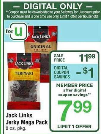 Safeway Jack Links Jerky Mega Pack offer