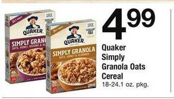Safeway Quaker Simply Granola Oats Cereal offer