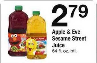 Safeway Apple & Eve Sesame Street Juice offer