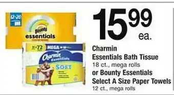 Safeway Charmin Essentials Bath Tissue Or Bounty Essentials Select A Size Paper Towels offer