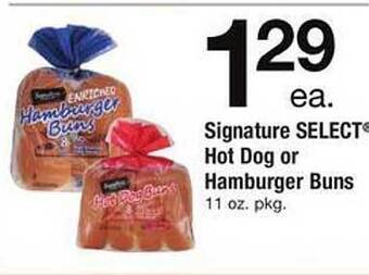 Safeway Signature Select Hot Dog Or Hamburger Buns offer