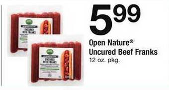 Safeway Open Nature Uncured Beef Franks offer