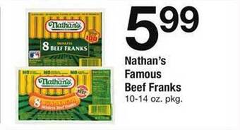 Safeway Nathan's Famous Beef Franks offer