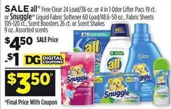 Dollar General All Or Snuggle offer