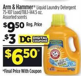 Dollar General Arm & Hammer Liquid Laundry Detergent Assorted Scents offer