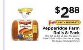 ShopRite Pepperidge Farm Rolls 8-pack offer