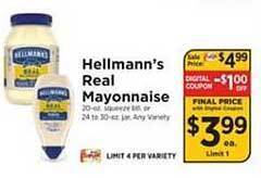 ShopRite Hellmann's Real Mayonnaise offer