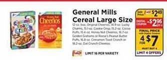 ShopRite General Mills Cereal Large Size offer