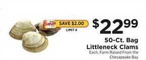 ShopRite 50-ct. Bag Littleneck Clams offer