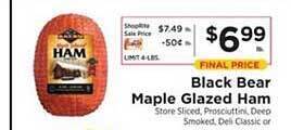 ShopRite Black Bear Maple Glazed Ham offer