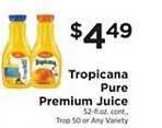 ShopRite Tropicana Pure Premium Juice offer