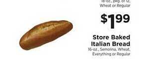 ShopRite Store Baked Italian Bread offer