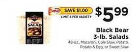 ShopRite Black Bear 3-lb. Salads offer
