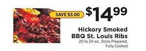 ShopRite Hickory Smoked Bbq St. Louis Ribs offer