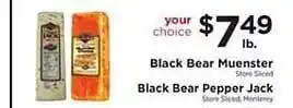 ShopRite Black Bear Muenster Black Bear Pepper Jack offer