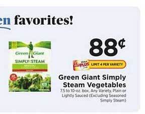 ShopRite Green Giant Simply Steam Vegetables offer