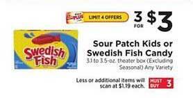 ShopRite Sour Patch Kids Or Swedish Fish Candy offer