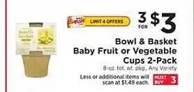 ShopRite Bowl & Basket Baby Fruit Or Vegetable Cups 2-pack offer