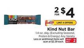 ShopRite Kind Nut Bar offer