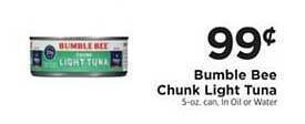 ShopRite Bumble Bee Chunk Light Tuna offer