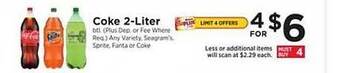 ShopRite Coke 2-liter offer
