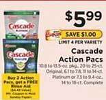 ShopRite Cascade Action Pacs offer