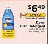 ShopRite Dawn Dish Detergent offer