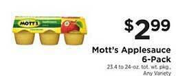 ShopRite Mott's Applesauce 6-pack offer