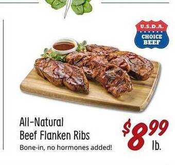 Sprouts Farmers Market All-natural Beef Flanken Ribs offer