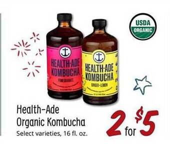 Sprouts Farmers Market Health-ade Organic Kombucha offer