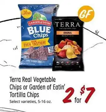 Sprouts Farmers Market Terra Real Vegetable Chips Or Garden Of Eatin' Tortilla Chips offer