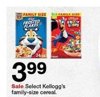 Target Select Kellogg's Family-size Cereal offer