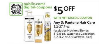 Publix Any 3: Pantene Hair Care offer
